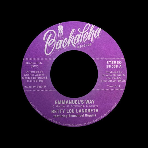 Betty Lou Landreth - Emmanuel's Way / Shoo-Be-Doo-Be-Doo-Da-Day - Artists Betty Lou Landreth Genre Soul Release Date February 25, 2022 Cat No. BK 038 Format 7" Vinyl - Backatcha Records - Backatcha Records - Backatcha Records - Backatcha Records - Vinyl Record