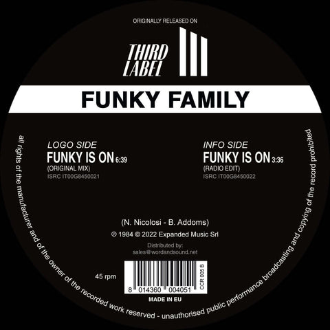 Funky Family - Funky Is On - "CCR - Club Culture Rarities" the new record label exclusively dedicated to re-prints of cult and rare 12” taken form Expanded Music’s labels... - Club Culture Rarities - Club Culture Rarities - Club Culture Rarities - Club Cu - Vinyl Record