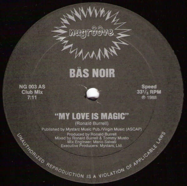 Bas Noir - My Love Is Magic Vinyl