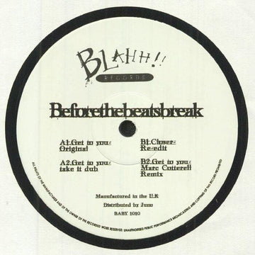 Beforethebeatsbreak - Get To You Vinyl Vinly Record