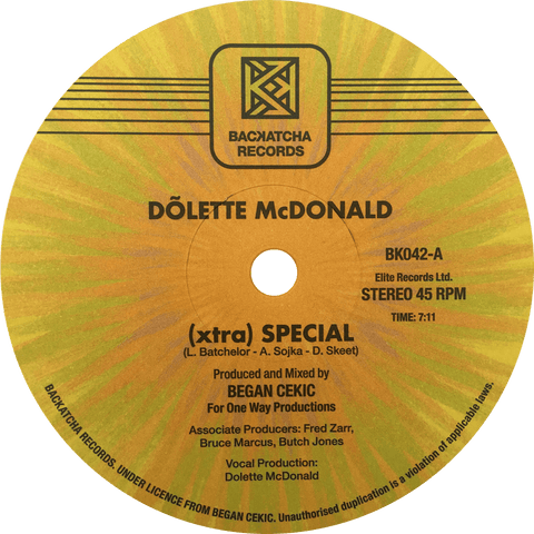 Dolette McDonald - 'Xtra Special' Vinyl - Artists Dolette McDonald Genre Soul, Disco, Boogie Release Date 10 January 2022 Cat No. BK042 Format 12" Vinyl - Backatcha Records - Backatcha Records - Backatcha Records - Backatcha Records - Vinyl Record