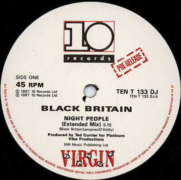 Black Britain - Night People Vinyl Vinly Record