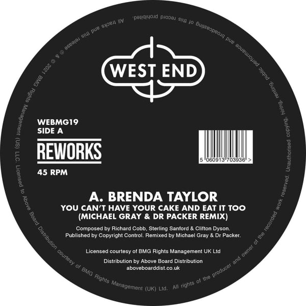 Brenda Taylor, NYC Peech Boys - You Can’t Have Your Cake And Eat It Too / Don’t Make Me Wait (Dr Packer & Michael Gray Reworks) Vinyl