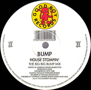 Bump - House Stompin' Vinyl Vinly Record