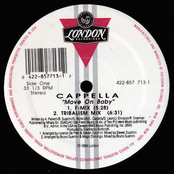 Cappella - Move On Baby Vinyl Vinly Record