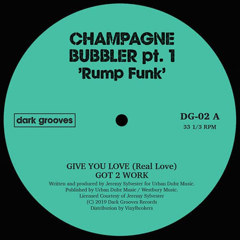 Champagne Bubbler Pt 1 - Rump Funk - Champagne Bubbler Pt 1 - Rump Funk - Dark Grooves Records starts with the aim to rediscover cult tracks from Deep-House to Uk Garage and old-school Techno. This second release comes from the highly influential and prol - Vinyl Record