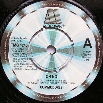 Commodores - Oh No Vinyl Vinly Record