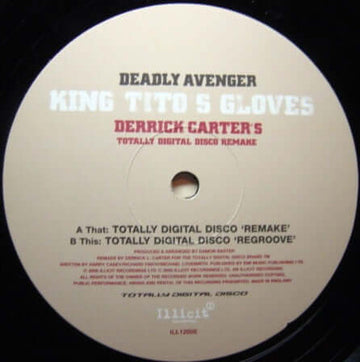 Deadly Avenger - King Tito's Gloves (Derrick Carter's Totally Digital Disco Remake) Vinyl Vinly Record