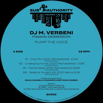 DJ M. Verbeni - Pump The Voice Vinyl Vinly Record