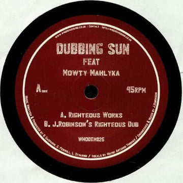 Dubbing Sun ft. Mowty Mahlyka - Righteous Works [Warehouse Find] Vinyl Vinly Record