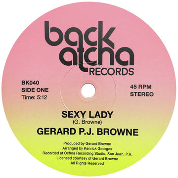 Gerard P.J. Browne - Sexy Lady / Keep Dancing Vinyl Vinly Record