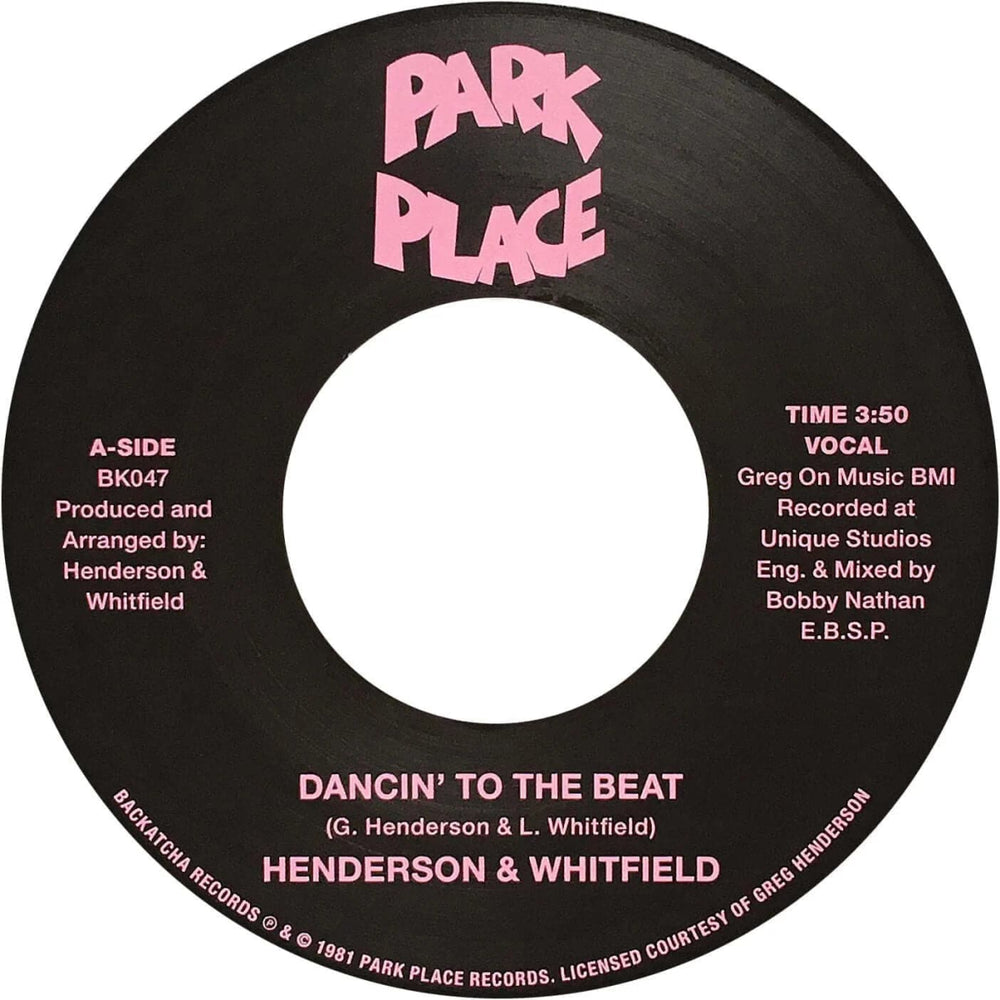 Henderson & Whitfield - Dancin To The Beat 45 Vinyl