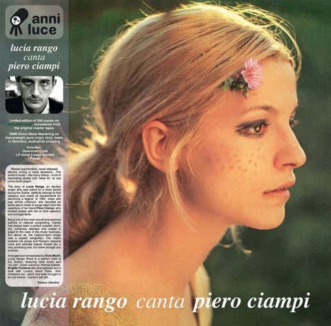 Lucia Rango - Lucia Rango canta Piero Ciampi - Artists Lucia Rango Genre Bossanova, Reissue Release Date 14 Apr 2023 Cat No. AL01 Format 12" Colour Vinyl - Anni Luce - Anni Luce - Anni Luce - Anni Luce - Vinyl Record