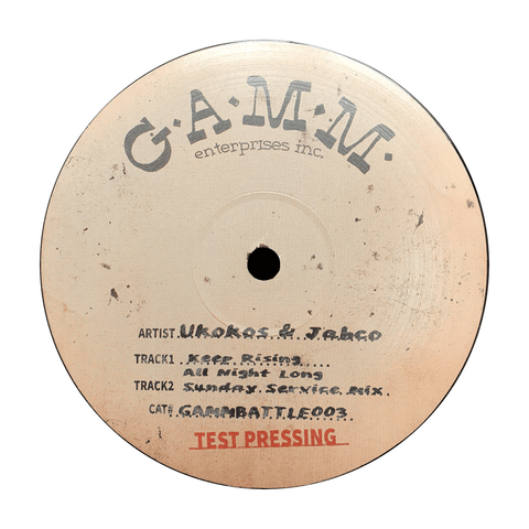 Ukokos & Jabco - Keep Rising All Night Long - Artists Ukokos, Jabco Genre Gospel, Soul Release Date 10 December 2021 Cat No. GAMMBATTLE003 Format 12" Vinyl - G.A.M.M. - G.A.M.M. - G.A.M.M. - G.A.M.M. - Vinyl Record