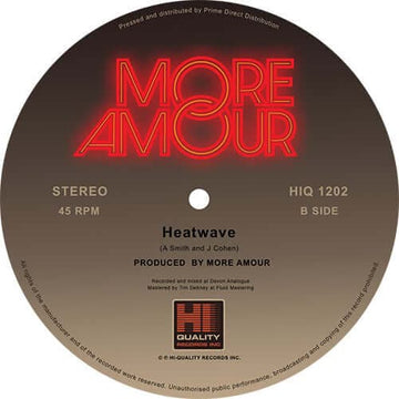 More Amour - Solar Flair - Artists More Amour Genre Disco, Nu-Disco Release Date 7 Apr 2023 Cat No. HIQ1202 Format 12
