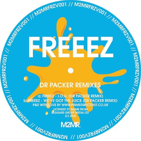 Freeez - 'I.O.U / We’ve Got The Juice (Dr Packer Remixes)' Vinyl - Artists Freeez Dr Packer Genre Nu-Disco, Brit-Funk Release Date 2 Aug 2022 Cat No. M2MRFRZV001 Format 12" Vinyl - M2MR - M2MR - M2MR - M2MR - Vinyl Record