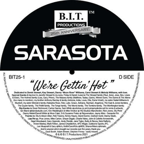 Sarasota - We're Gettin Hot - Part 2 - Artists Sarasota Genre House, Reissue Release Date 26 May 2023 Cat No. BIT251.2 Format 12" Vinyl - Vinyl Record