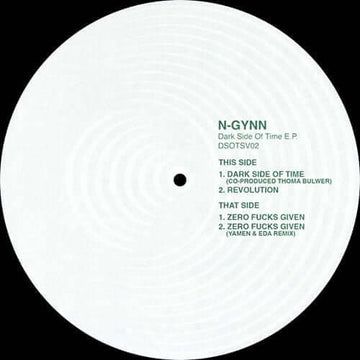 N-Gynn - Dark Side Of Time - Artists N-Gynn Genre Tech House Release Date 14 Apr 2023 Cat No. DSOTSV02 Format 12
