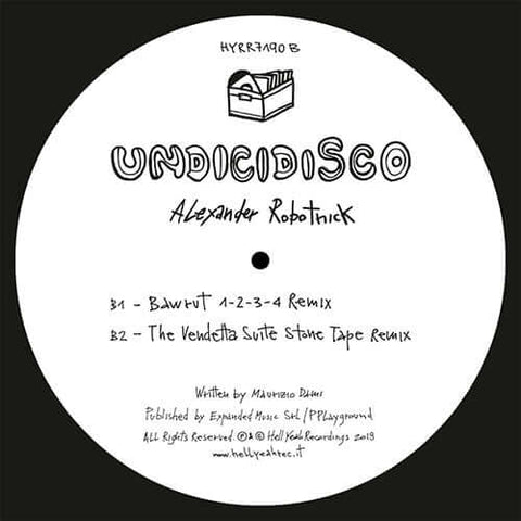 Alexander Robotnick - Undicidisco Remix - Artists Alexander Robotnick Genre Italo-Disco, Nu-Disco Release Date 7 Apr 2023 Cat No. HYR7190 Format 12" Vinyl - Vinyl Record