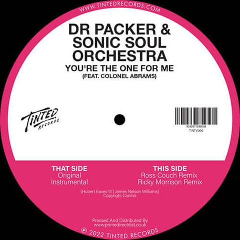 Dr Packer & Sonic Soul Orchestra - 'You're The One For Me' Vinyl - Artists Dr Packer & Sonic Soul Orchestra Genre Nu-Disco, Disco House Release Date 2 Dec 2022 Cat No. TINTV006 Format 12" Vinyl - Tinted Records - Tinted Records - Tinted Records - Tinted R - Vinyl Record