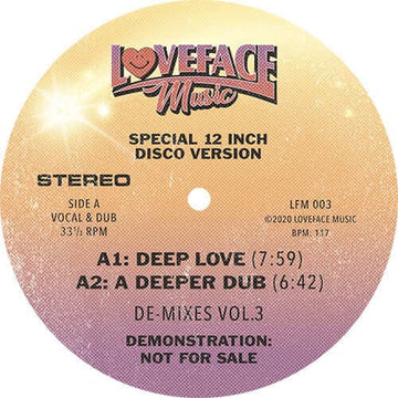 Loveface - De - mixes: Vol 3 Vinyl Vinly Record