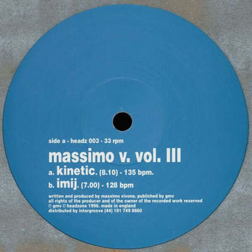 Massimo Vivona - Vol. III Vinyl Vinly Record