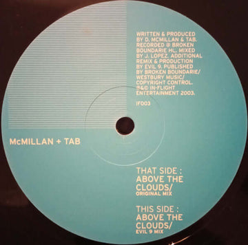 McMillan & Tab - Above The Clouds Vinyl Vinly Record