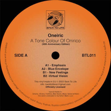 Oneiric - A Tone Colour Of Onirico Vinyl Vinly Record