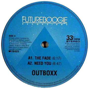 Outboxx - The Fade EP Vinyl Vinly Record
