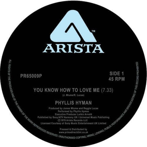 Phyllis Hyman - You Know How to Love Me - Artists Phyllis Hyman Genre Disco, Reissue Release Date 1 Jan 2018 Cat No. PR65009P Format 12" Vinyl - Arista - Arista - Arista - Arista - Vinyl Record