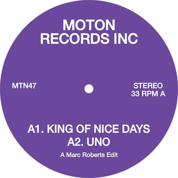 Moton Records Inc - Marc Roberts Edits - Artists Marc Roberts Genre Disco, Edits Release Date April 15, 2022 Cat No. MTN47 Format 12