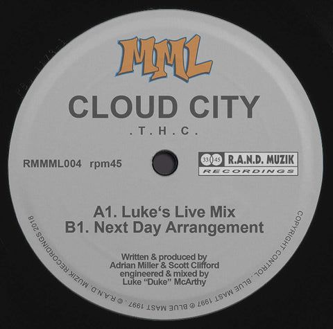 Cloud City - T.H.C. - R.A.N.D. Muzik Recordings' reissue of the 1997 underground house classic T.H.C. by Cloud City, a one time joint project between Scott Clifford of Bugz In the Attic... - R.A.N.D. Muzik Recordings - R.A.N.D. Muzik Recordings - R.A.N.D. - Vinyl Record
