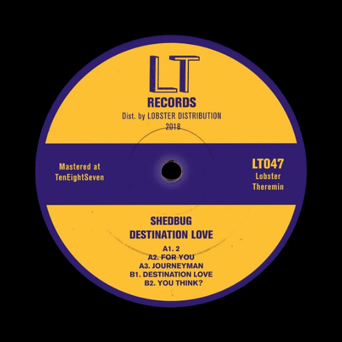 Shedbug - Destination Love (Vinyl, EP) - Lobster Theremin dig back down unda' to bring another fresh salty Aussie experience to the table with well seasoned young talent Shedbug aka Geordie Elliot-Kerr at the helm for this one. As co-head of Salt Mines he - Vinyl Record