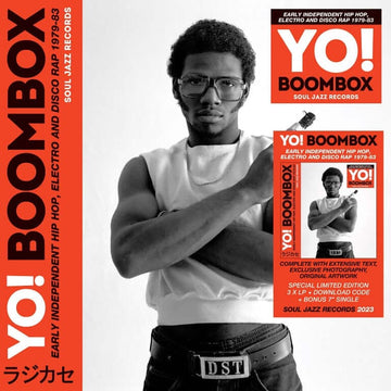 Yo! Boombox - Early Independent Hip Hop, Electro and Disco Rap 1979 - 83 Artists Yo! Boombox Genre Hip-Hop, Disco, Electro, Reissue Release Date 19 May 2023 Cat No. SJRLP530-7 Format 3 x 12