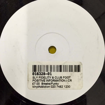 Sly Fidelity & Club Foot - Positive Information / Cruise Control Vinyl Vinly Record