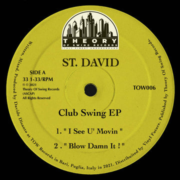 St. David - 'Club Swing' Vinyl Vinyl Vinly Record