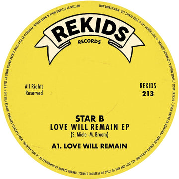 Star B - Love Will Remain Vinyl Vinly Record