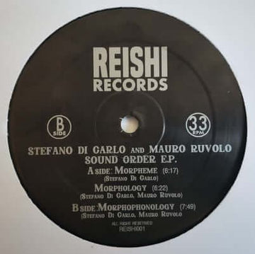 Stefano Di Carlo & Mauro Ruvolo - Sound Order EP Vinyl Vinly Record