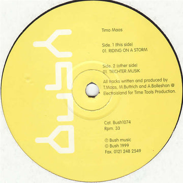 Timo Maas - Riding On A Storm / Trichter Musik Vinyl Vinly Record
