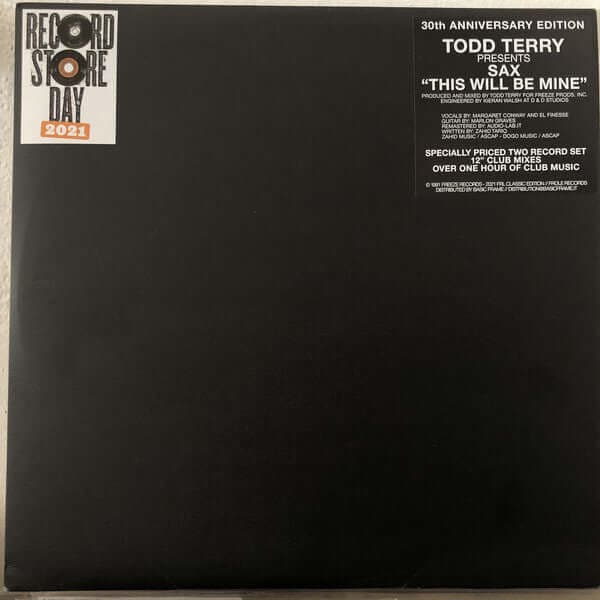 Todd Terry Presents Sax - This Will Be Mine [2xLP] Vinyl