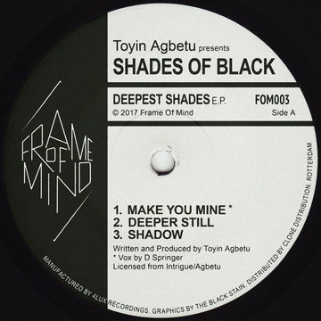 Toyin Agbetu Presents Shades Of Black - Deepest Shades [Warehouse Find] Vinyl Vinly Record
