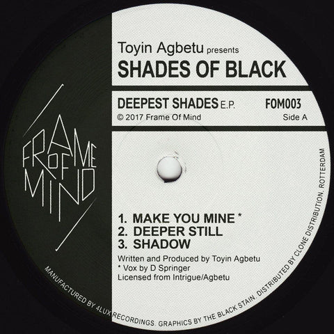 Toyin Agbetu Presents Shades Of Black - Deepest Shades [Warehouse Find] Vinyl - Vinyl Record