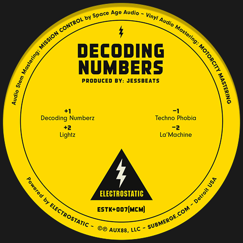 Jessbeats - Decoding Numbers - Artists Jessbeats Genre Electro Release Date March 25, 2022 Cat No. ETSK-007 Format 12" Vinyl - Electrostatic - Electrostatic - Electrostatic - Electrostatic - Vinyl Record
