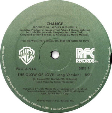 Change / Luther Vandross - The Glow of Love - Artists Change / Luther Vandross Genre Disco, Reissue Release Date 14 Apr 2023 Cat No. PROA914 Format 12