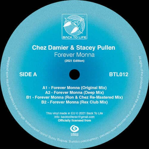 Chez Damier & Stacey Pullen - Forever Monna (2021 edition) - Artists Chez Damier, Stacey Pullen Genre Deep House, House Release Date 21 January 2022 Cat No. BTL012 Format 12" Vinyl - Back To Life - Back To Life - Back To Life - Back To Life - Vinyl Record