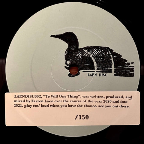 Farren Laen - To Will One Thing - “To Will One Thing”… determine what it means in your life. the second Laen Disc 12” following last year’s ‘Attention Renders Our Reality’... - Laen Disc - Vinyl Record
