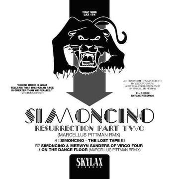 Simoncino - Resurrection Part 2 - Artists Simoncino Merwyn Sanders Marcellus Pittman Genre Deep House, Detroit Release Date 1 Dec 2022 Cat No. LAX154 Format 12