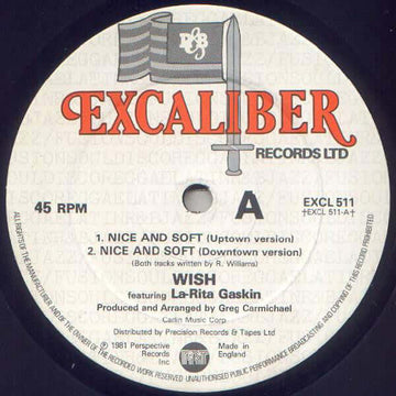 Wish Featuring La - Rita Gaskin - Nice And Soft Vinyl Vinly Record